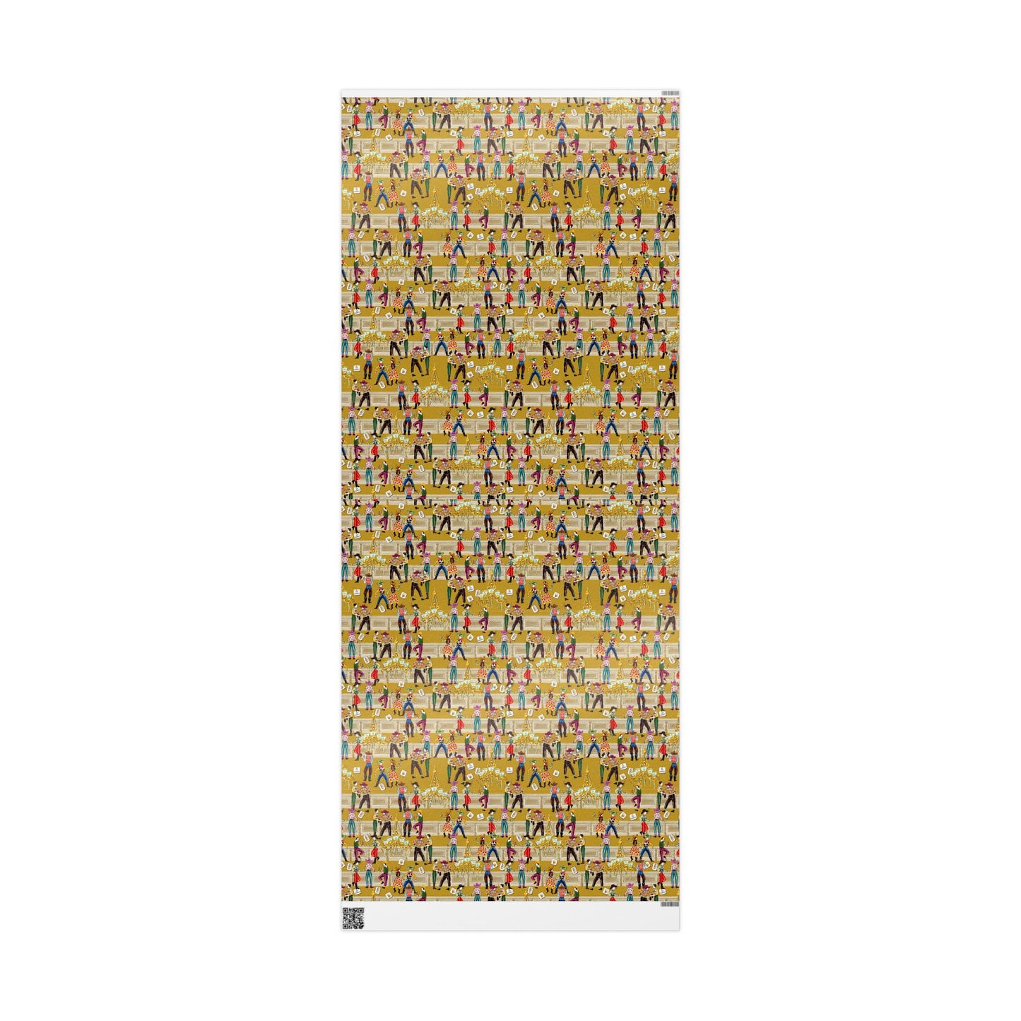 Cowboy Saloon Mustard Wrapping Paper