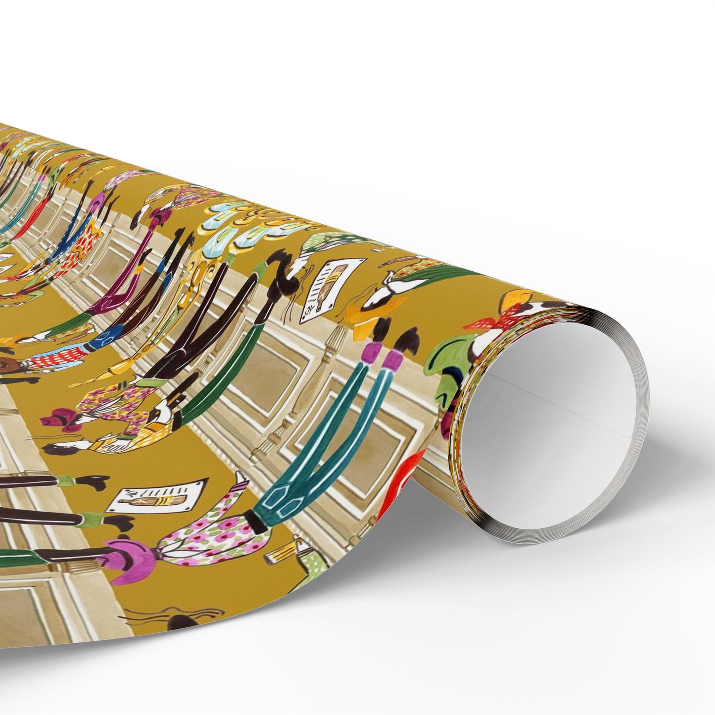 Cowboy Saloon Mustard Wrapping Paper