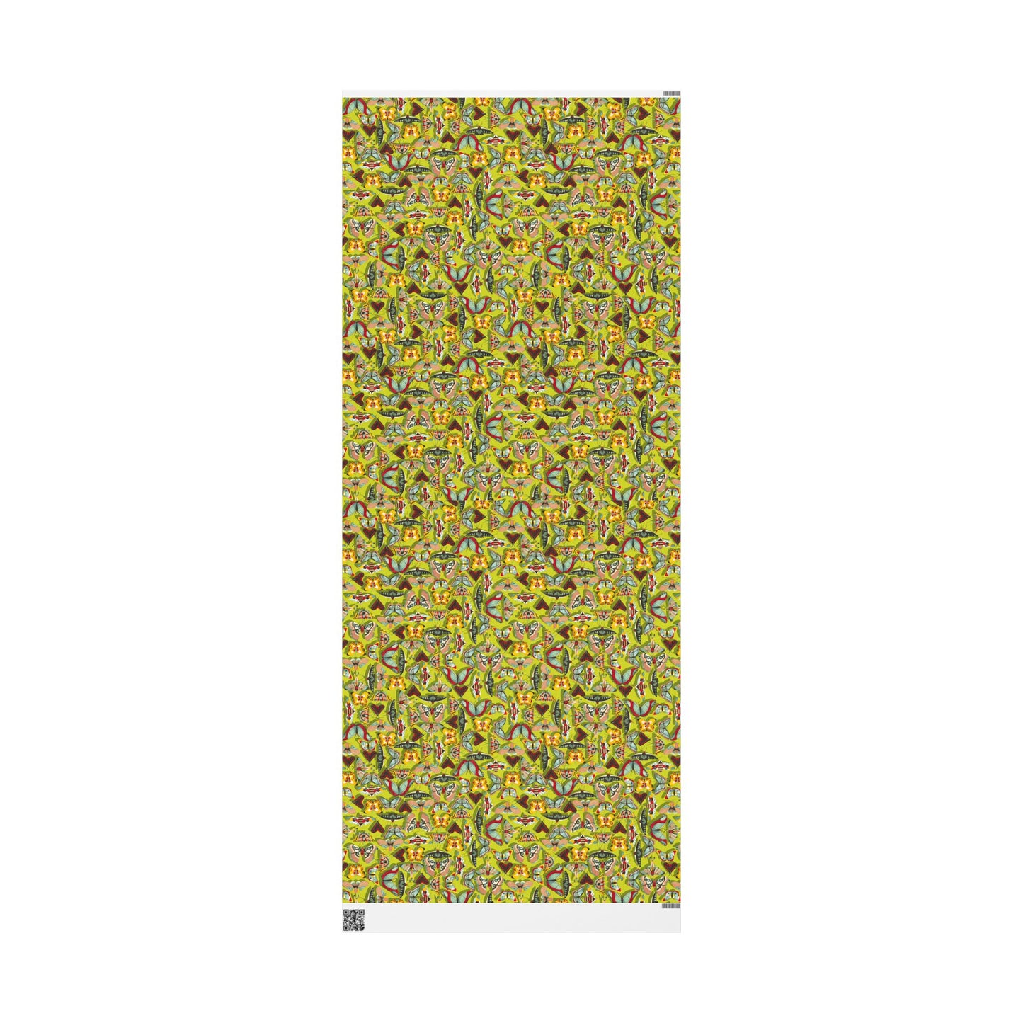 Vibrant Butterfly Neon Yellow Wrapping Paper