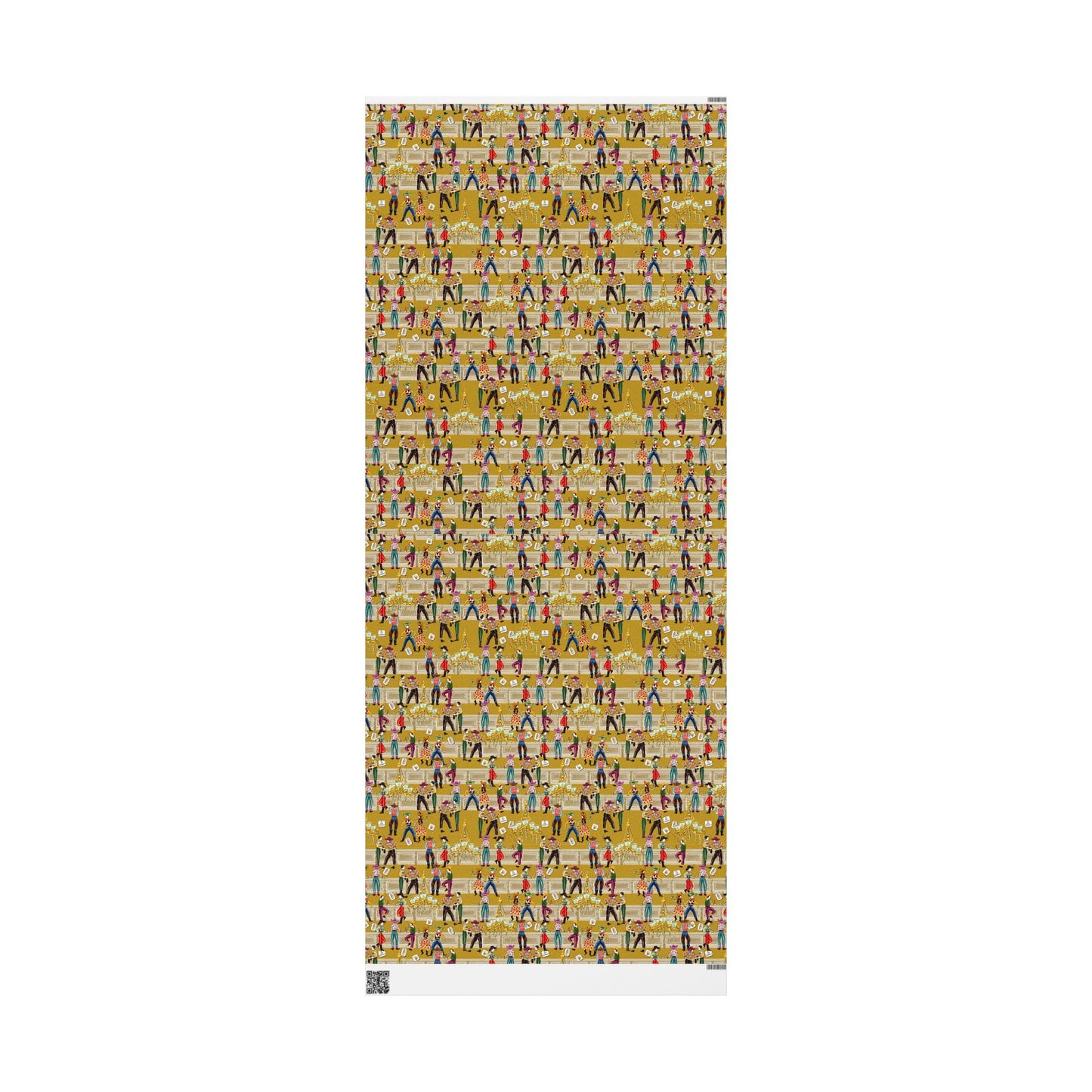 Cowboy Saloon Mustard Wrapping Paper