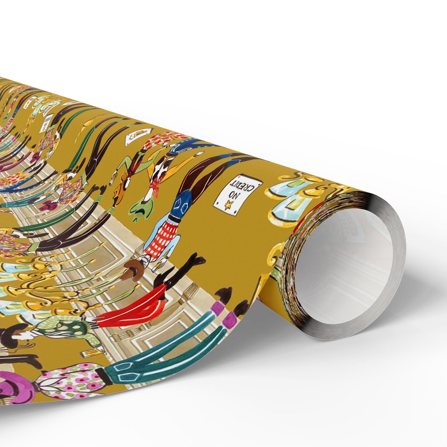 Cowboy Saloon Mustard Wrapping Paper