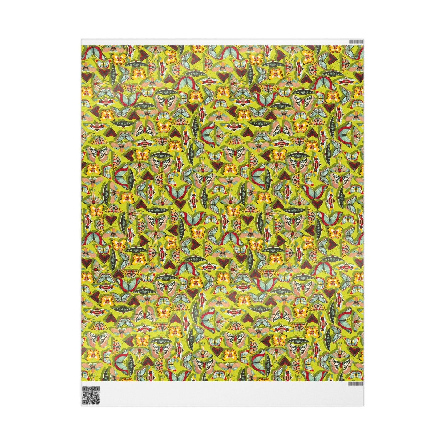 Vibrant Butterfly Neon Yellow Wrapping Paper