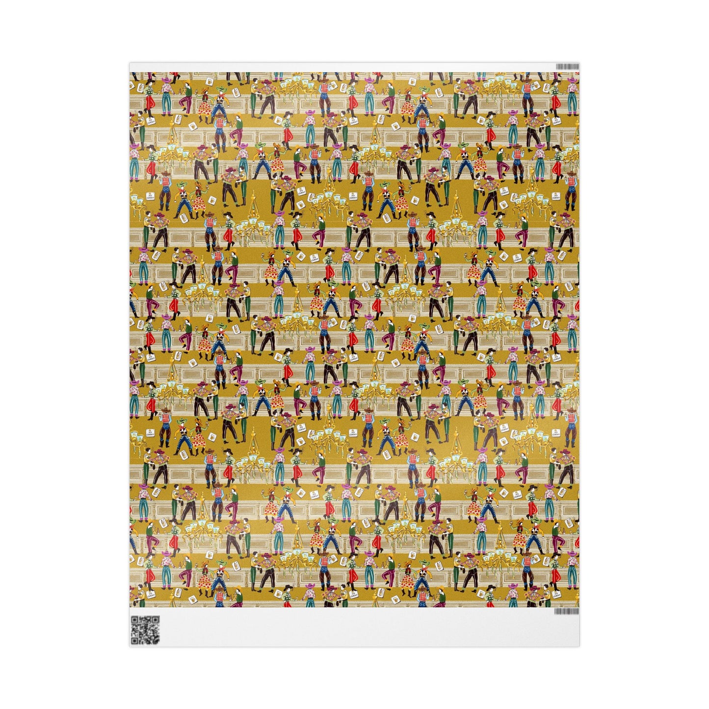 Cowboy Saloon Mustard Wrapping Paper