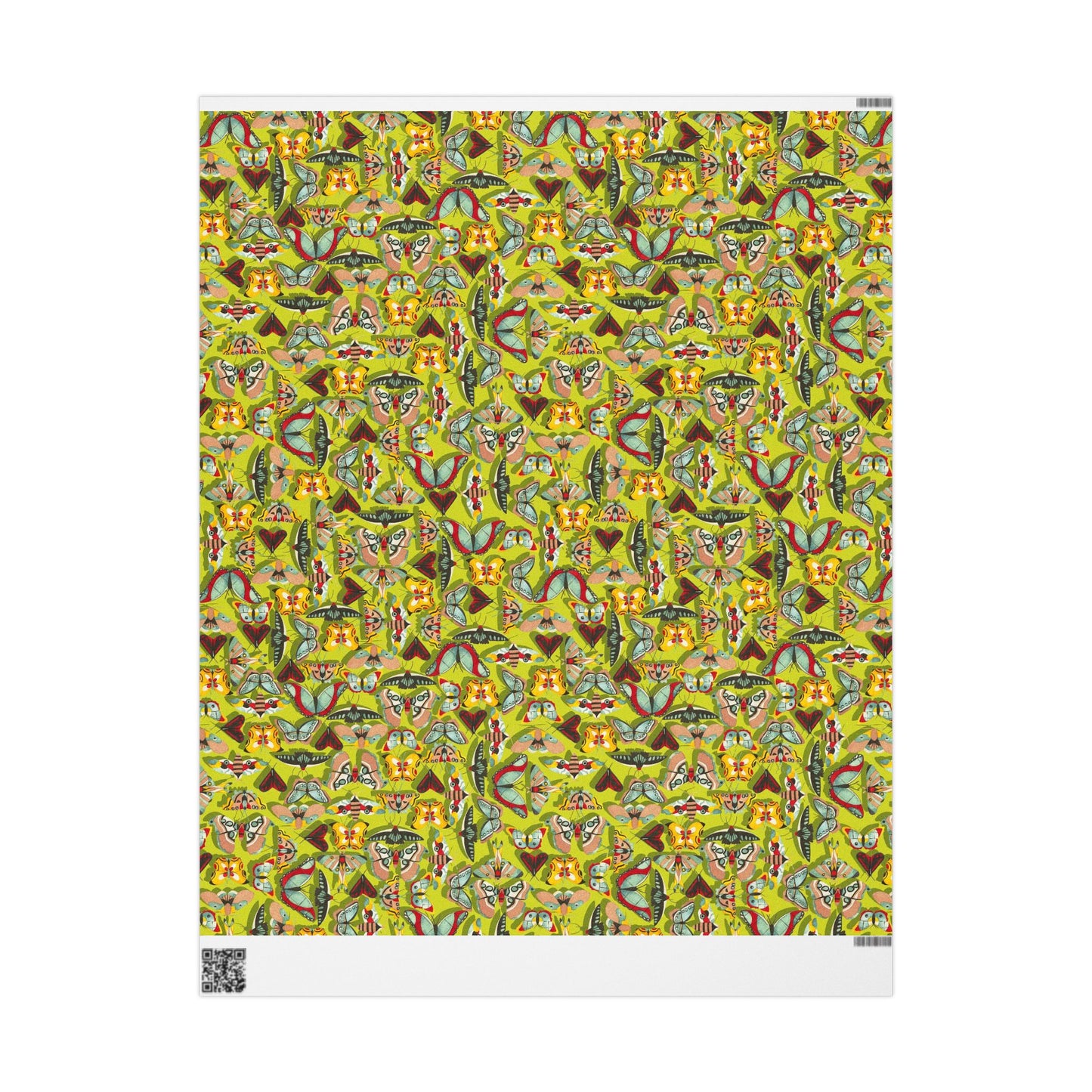Vibrant Butterfly Neon Yellow Wrapping Paper