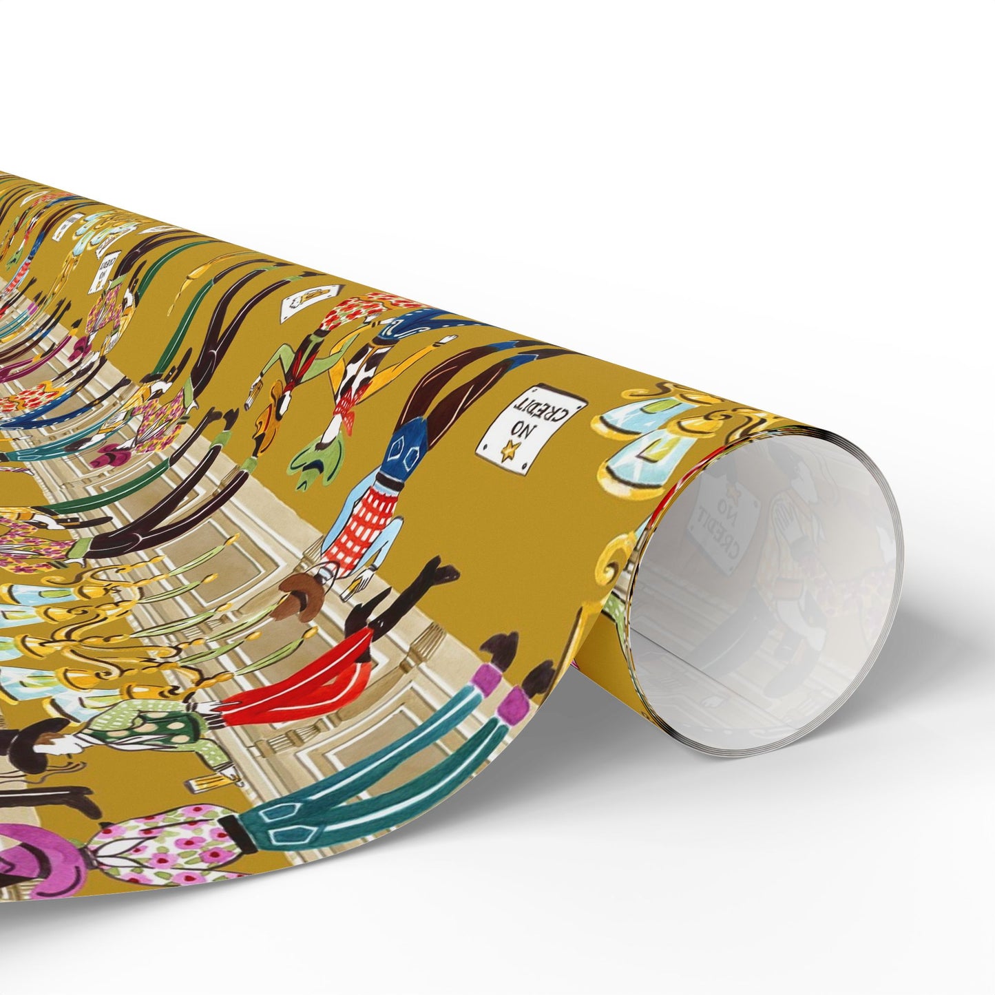 Cowboy Saloon Mustard Wrapping Paper