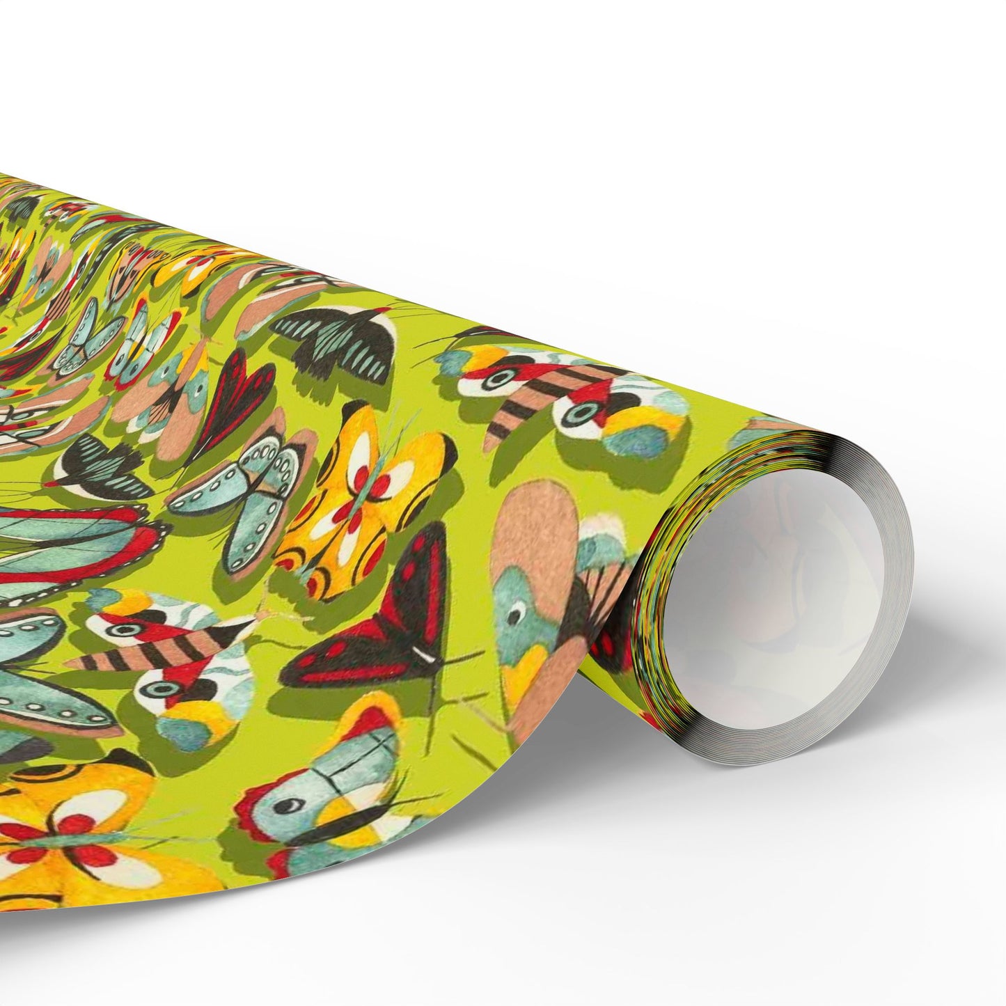 Vibrant Butterfly Neon Yellow Wrapping Paper