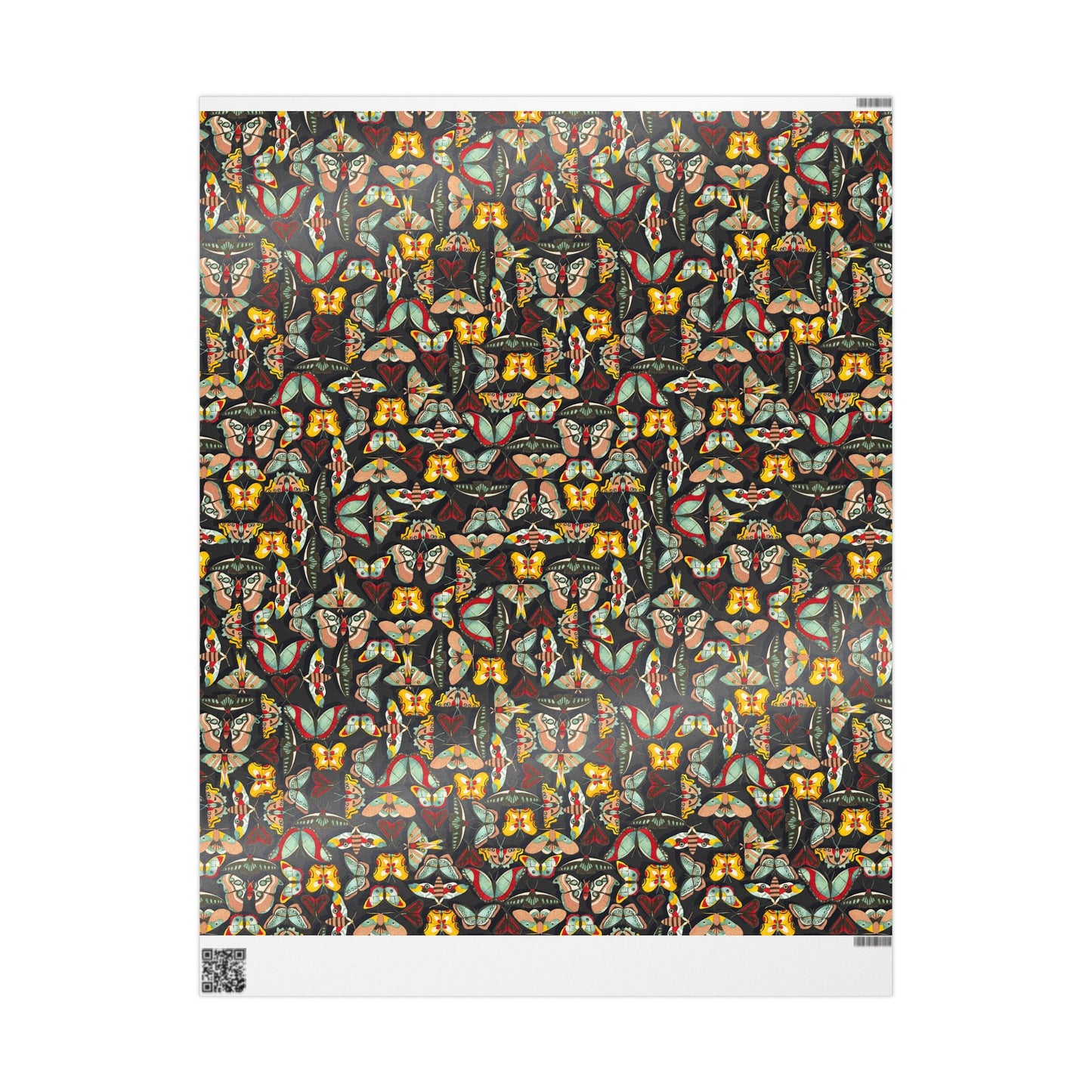 Colorful Charcoal Butterfly Wrapping Paper