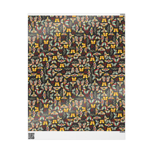 Colorful Charcoal Butterfly Wrapping Paper