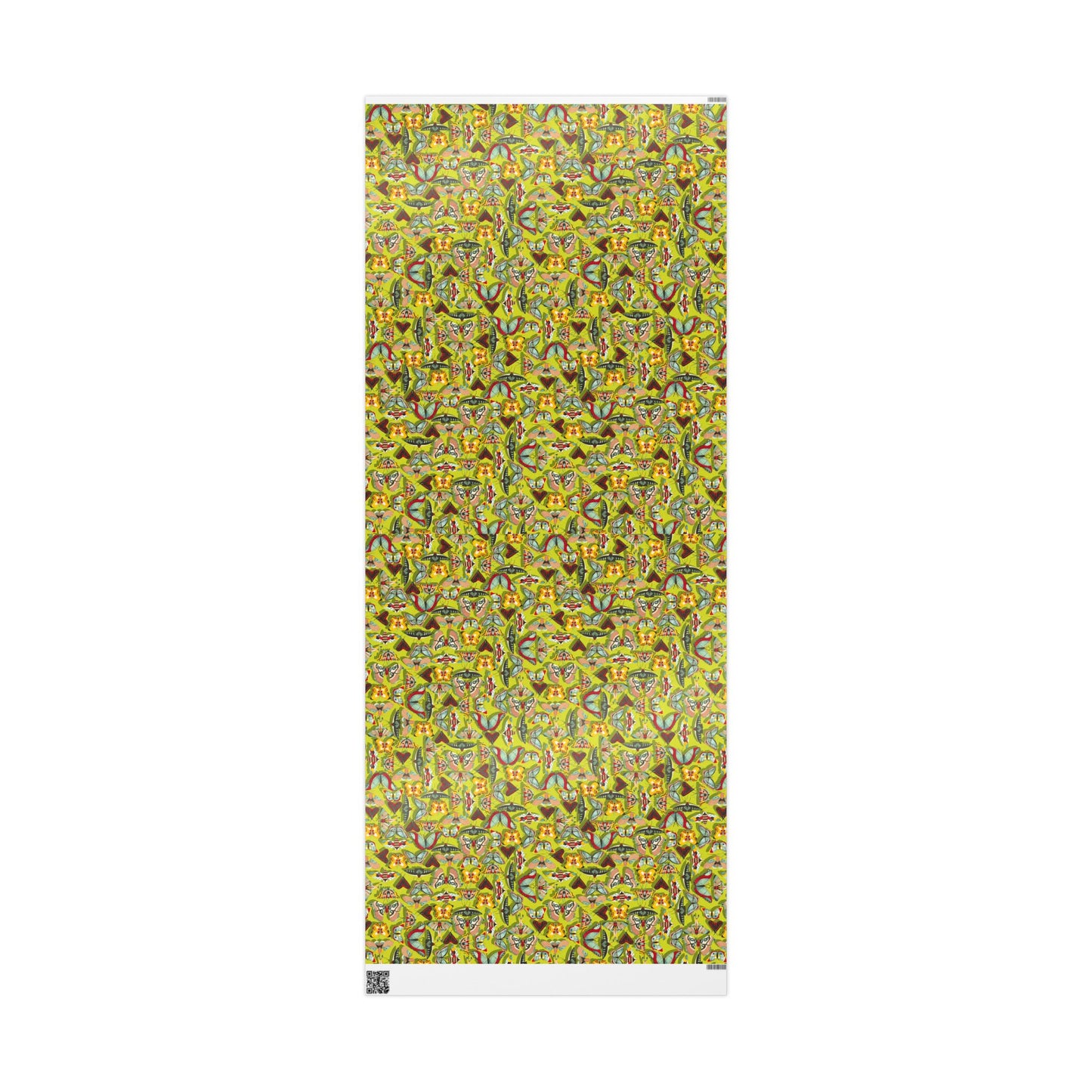 Vibrant Butterfly Neon Yellow Wrapping Paper