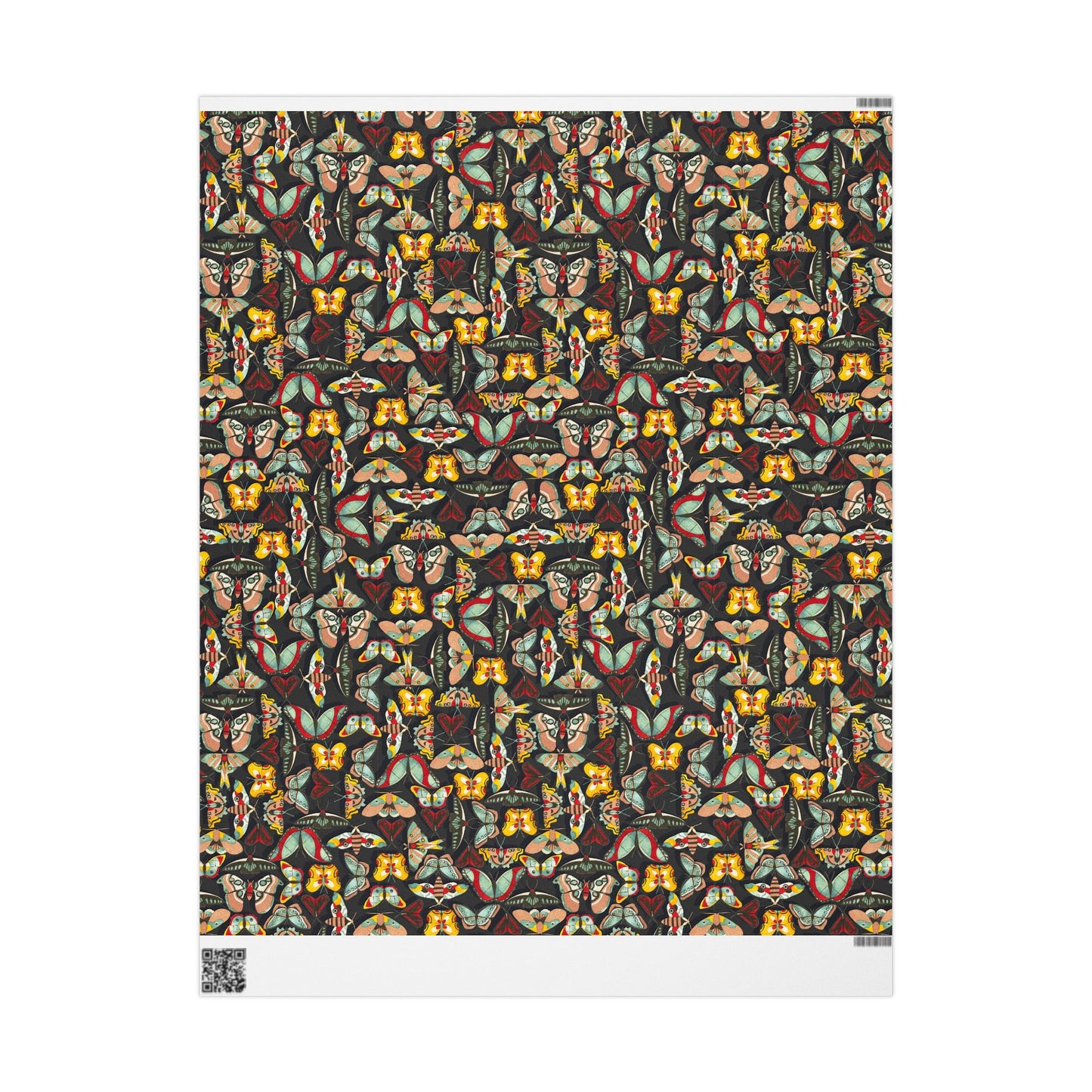 Colorful Charcoal Butterfly Wrapping Paper